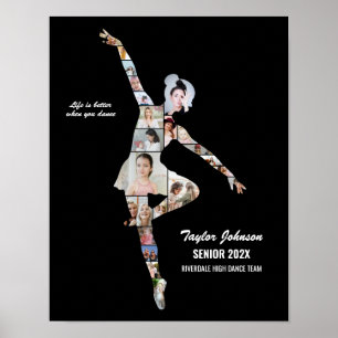 Poster Collage photo de danseuse de ballet personnalisé
