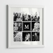 Poster Collage photo de famille Monogram noir