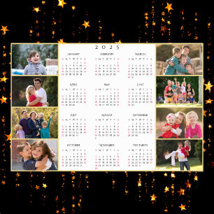 Poster Collage photo de famille personnalisé 8 Calendrier
