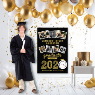 Poster Collage photo de fin d'études 2023 Gold Sketch Gra