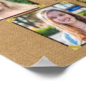 Poster Collage photo de l'école secondaire Rustic Burlap (Coin)