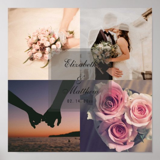 Poster Collage photo de l'épouse et de la chambre d'anniv (Devant)