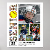 Poster Collage photo de l'équipe de softball (Devant)