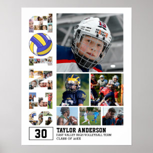 Poster Collage photo de l'équipe de volleyball senior