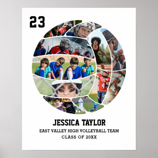 Poster Collage photo de l'équipe de volleyball senior (Devant)