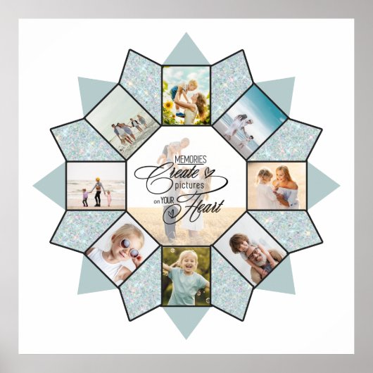 Poster Collage photo de souvenirs Sea Glass ID1016 (Devant)