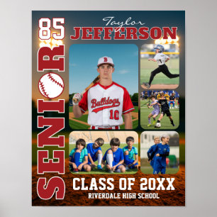 Poster Collage photo d'équipe de baseball pour la soirée