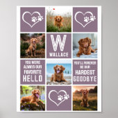 Poster Collage photo Dog Memorial Hardest au revoir (Devant)