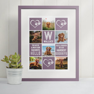 Poster Collage photo Dog Memorial Hardest au revoir