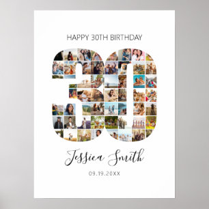 Poster Collage photo du 30e anniversaire