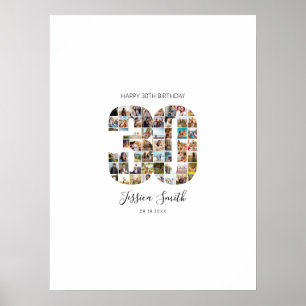 Poster Collage photo du 30e anniversaire Signation d'un i