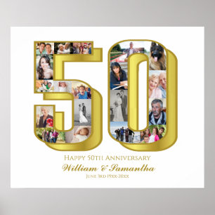 Poster Collage photo du 50e anniversaire du Mariage