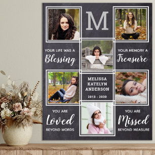 Poster Collage Photo En Mémoire Funérailles Mémorial