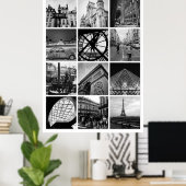 Poster Collage photo en noir et blanc de PARIS (Bureau à domicile)
