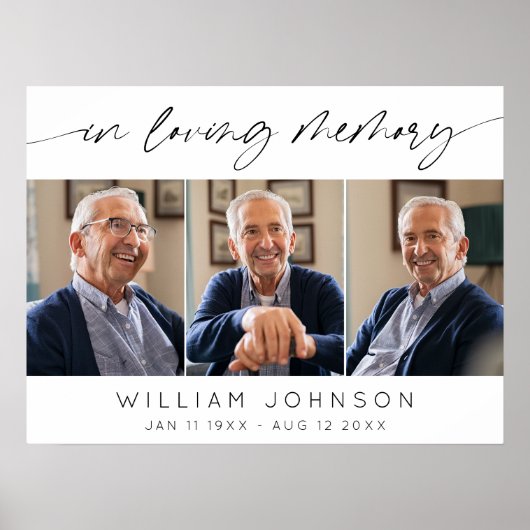 Poster Collage photo En Souvenir Funéraire Horizontal (Devant)