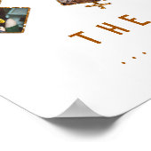 Poster Collage Photo Famille Or Blanc + Nom 21 Photos (Coin)