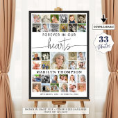 Poster Collage photo Funérailles 33 À jamais dans nos cœu