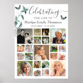 Poster Collage photo funéraire 21 Papillon botanique (Devant)