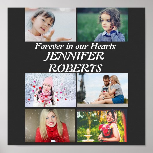 Poster Collage photo funéraire moderne personnalisé 6  (Devant)