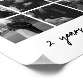 Poster Collage photo moderne de 9 photos pour le 2ème ann (Coin)