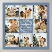 Poster Collage photo moderne élégant Dusty Blue Keepsaké (Devant)