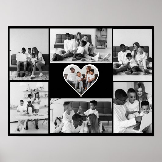 Poster Collage photo noir et blanc 7 (Devant)