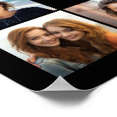 Poster Collage photo noir massif Monogramme personnalisé (Coin)