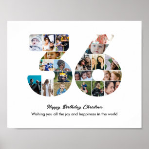Poster Collage photo numéro 36 pour fête d'anniversaire 3