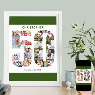 Poster Collage photo numéro 50 Anniversaire 50 ans person