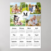 Poster Collage photo personnalisé 2025 Monogramme Calendr (Devant)