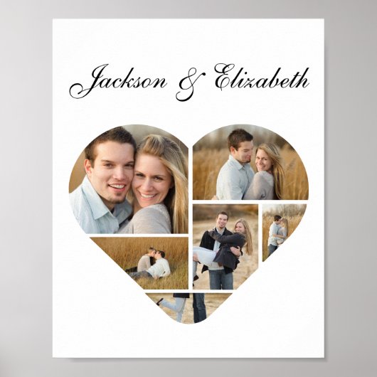 Poster Collage photo personnalisé cœur amoureux fantaisis (Devant)