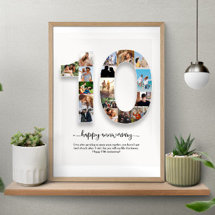 Poster Collage photo personnalisé du 10e anniversaire