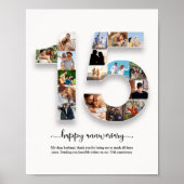 Poster Collage photo personnalisé du 15e anniversaire (Devant)
