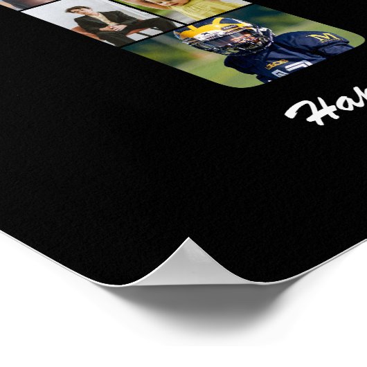 Poster Collage photo personnalisé numéro 16 pour 16ème an (Coin)