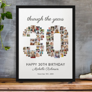 Poster Collage photo pour 30e anniversaire joyeux