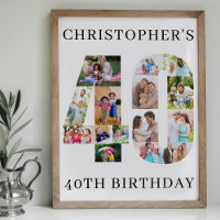 Collage photo pour 40e anniversaire Numéro 40 Pers