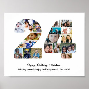 Poster Collage photo pour la fête du 24e anniversaire Num