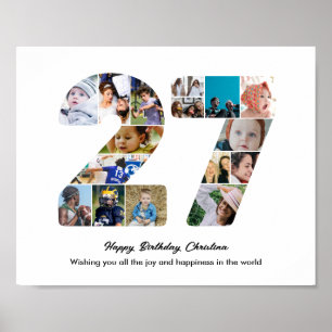 Poster Collage photo pour le 27e anniversaire Numéro 27
