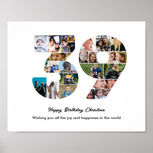 Poster Collage photo pour les 39 ans numéro 39