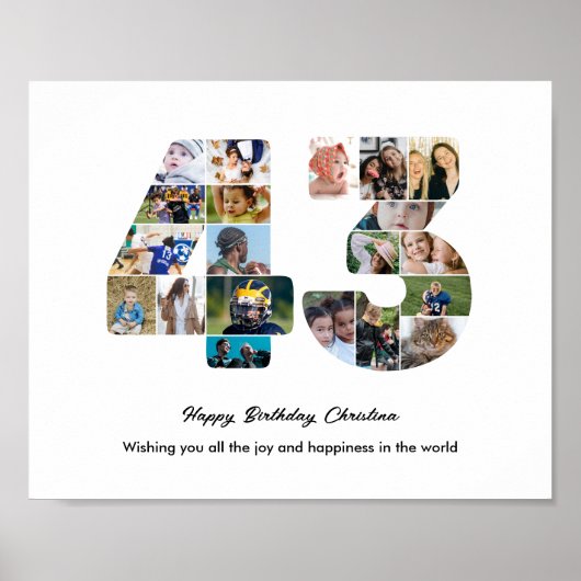 Poster Collage photo pour les 43 ans (Devant)