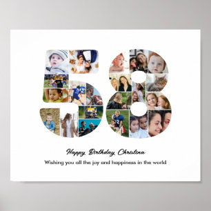 Poster Collage photo pour les 58 ans numéro 58