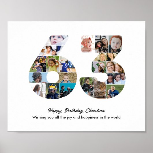 Poster Collage photo pour les 63 ans (Devant)