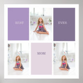 Poster Collage Photo Purple Best Mom Ever Cadeau (Devant)
