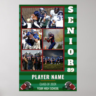 Poster Collage photo senior de football sur mesure