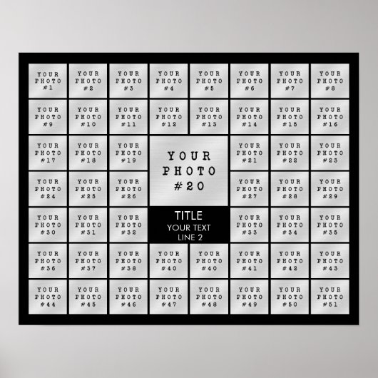 Poster Collage photo simple 51 Personnalisé couleur perso (Devant)