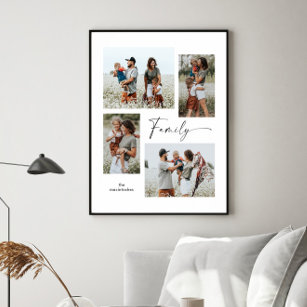 Poster Collage photo simple Famille noire et blanche