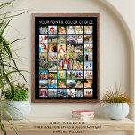 Poster Collage photo simple personnalisé de 45 Carrés<br><div class="desc">Créez un poster de mémoire photo pour décorer votre maison ou faites un cadeau significatif et mémorable en utilisant ce modèle de collage photo facile à télécharger avec 45 photos carrés avec une grande photo de fonction au centre et votre titre personnalisé dans votre choix de style de police et...</div>