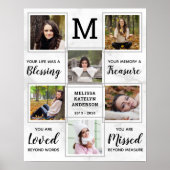 Poster Collage photo unique pour mémorial funéraire perso (Devant)