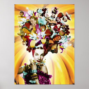 Poster Collage Portrait Carmen Miranda