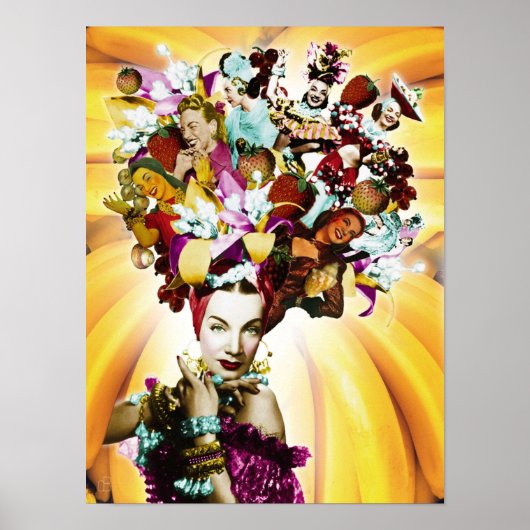 Poster Collage Portrait Carmen Miranda (Devant)